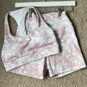 TIE DYE MID LENGTH SHORTS + TOP
